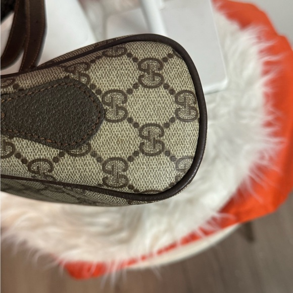 Gucci Brown Canvas and Leather Shoulder Bag with Red & Green Web - Picture 10 of 16